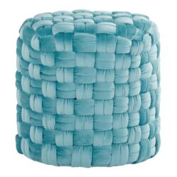Braided - Round Ottoman - Ice Blue