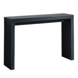 Modern Wood Console Table With Ribbed Legs - Antique Black / Black