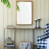 Rectangle Wood Mirror, Farmhouse Wall Decor For Living Room Bedroom Entryway - Brown - Image 6