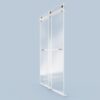 Frameless Double Sliding Soft-Close Shower Door, 3 / 8" Thick SGCC Tempered Glass Door - Brushed Nickel - Image 13