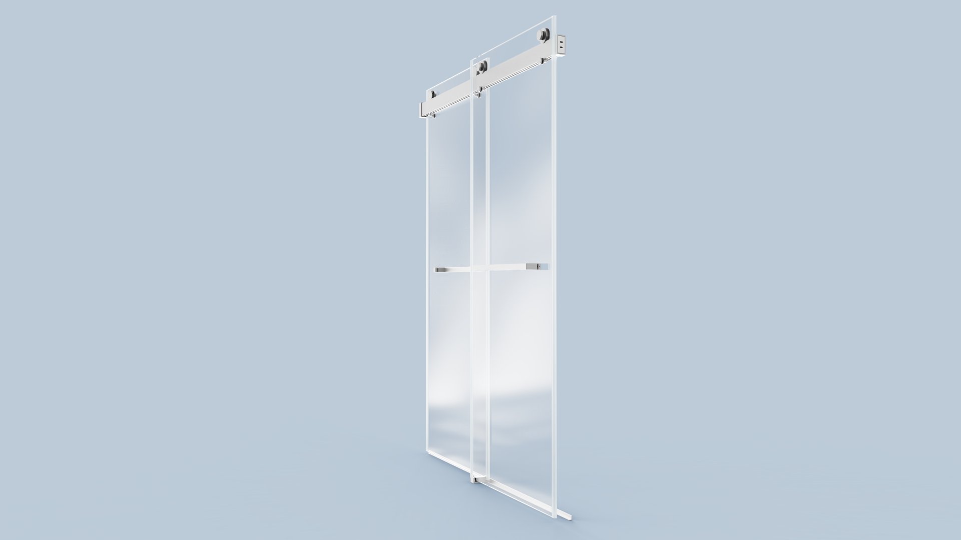 Frameless Double Sliding Soft-Close Shower Door, 3 / 8" Thick SGCC Tempered Glass Door - Brushed Nickel - Image 13