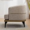 Modern Two-Tone Barrel Chair, Upholstered Round Armchair For Living Room Bedroom Reading Room - Mustard Green - Image 8