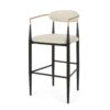 Counter Height Upholstered Bar Stools With Backs And Iron Legs For Kitchen Island (Set of 2) - Beige - Image 7