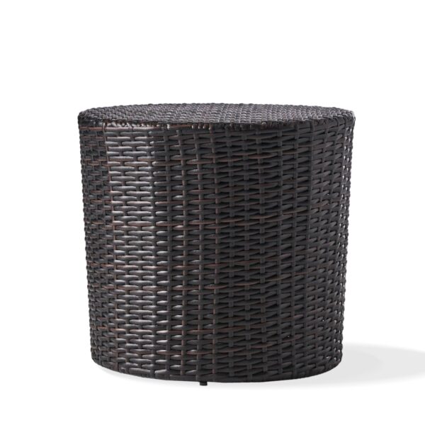 Barrel Side Table With Handcrafted Details - Brown