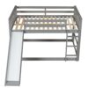 Full Over Full Bunk Bed With Slide And Ladder - Gray - Image 12