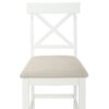 Solid Wood Farmhouse Counter Height Dining Table Set With 3 Tier Storage Shelves, Upholstered Dining Chairs For 4, 5 Piece - White - Image 19