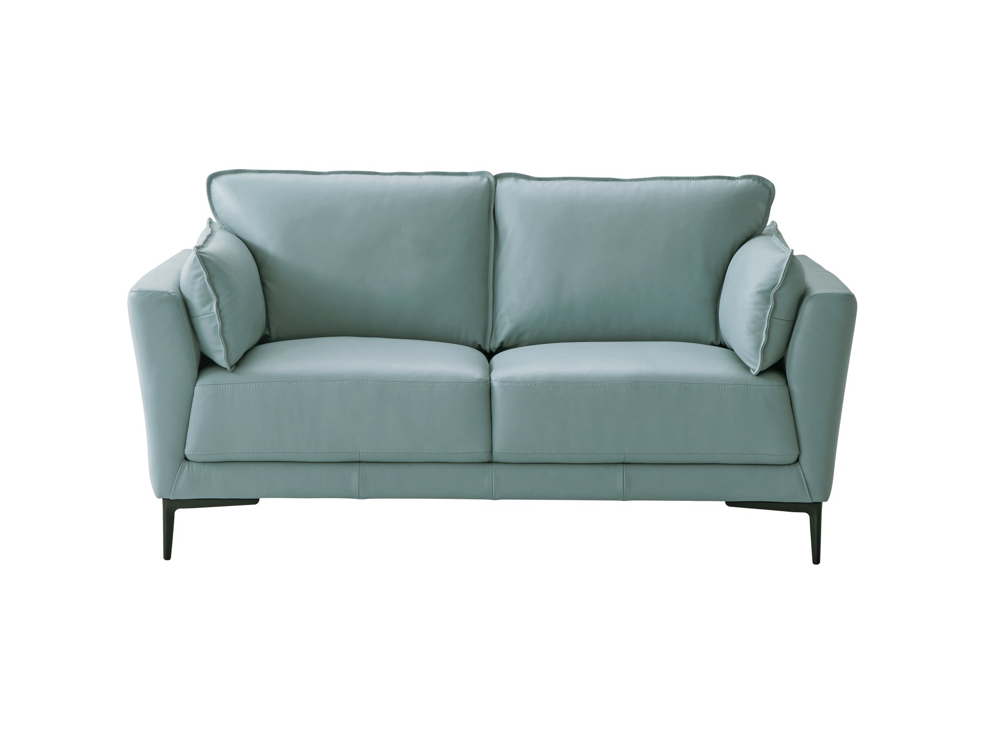 Mesut - Top Grain Leather Loveseat - Sage Green - Image 5