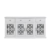 Classic Fretwork Detailed Glass Door Sideboard - White - Image 3