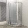 Semi Frameless Neo Angle Hinged Shower Enclosure With Tempered Glass - Chrome - Image 2