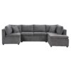 Oversized Sectional Sofa U-Shaped Sofa Couch Pull-Out Sofa Bed With Two Throw Pillows For Living Room - Gray - Image 10