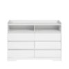6 Drawer Dresser For Bedroom With LED Lights, Sturdy Frame - White - Image 14
