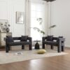 Modern Loveseat Sofa, Comfy Upholstered 2 Seater Sofa, Small Loveseat Accent Couch For Living Bedroom Leisure Areas - Carbon Black - Image 5