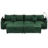 Modern Style 4 Seater Sofa Sectional Sofa Couch With Storage Space, Two Movable Ottomans, Two USB Ports, Two Cup Holders, A Phone Holder For Living Room - Green - Image 21
