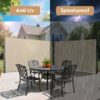 Retractable Side Awning Waterproof And UV Resistant Roll Up Privacy Screen For Balcony - Beige - Image 7