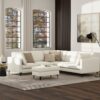 Ava - Mid Century Corner Sectional Sofa - Cream - Image 14
