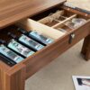 Multi Functional Coffee Table With Password Lock, Suitable For Storing Firearms And Wine - Walnut - Image 14