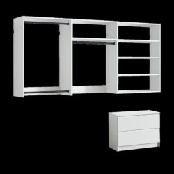 Devi - Wall Mounted Wood Closet System With Modular Versatility And Warm - White