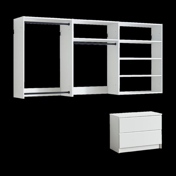 Devi - Wall Mounted Wood Closet System With Modular Versatility And Warm - White