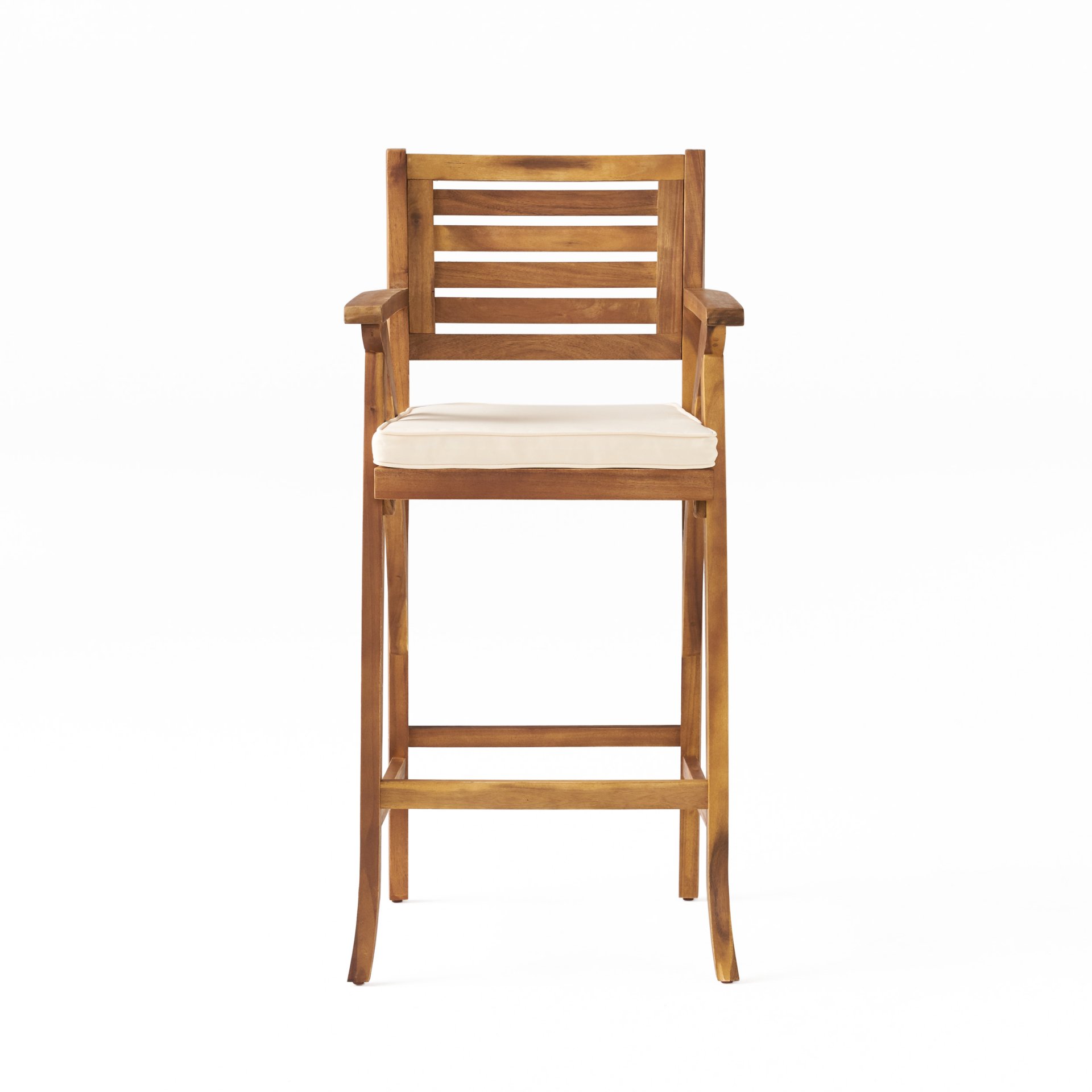 Barstool With Soft Curved Lines And Sturdy Frame (Set of 2) - Brown - Image 5