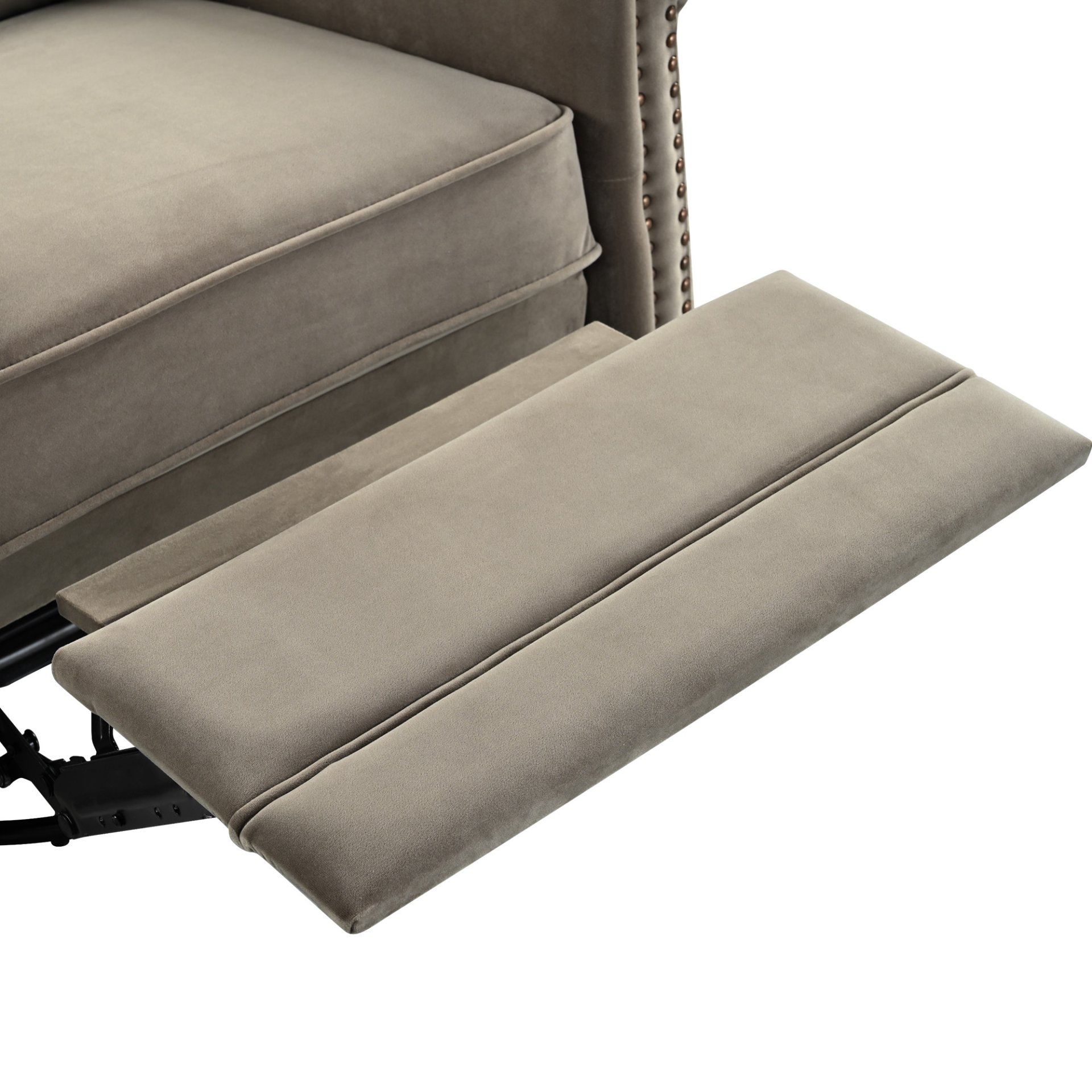 360 Degrees Swivel Recliner Manual Rocking With Adjustable Backrest For Living Room - Light Brown - Image 20