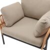 Lounge Chairs With Cushions / Wood Tone Rope Accents, Iron And Rattan (Set of 2) - Beige / Natural - Image 8