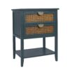 2 Drawer Side Table - Natural Rattan - End Table - Suitable For Bedroom, Living Room, Or Study - Green - Image 8