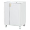 Classic Retro 24" Bathroom Vanity With Sink, Door Shelf, Side Open Storage Frame, Soft Closing Door - White - Image 16