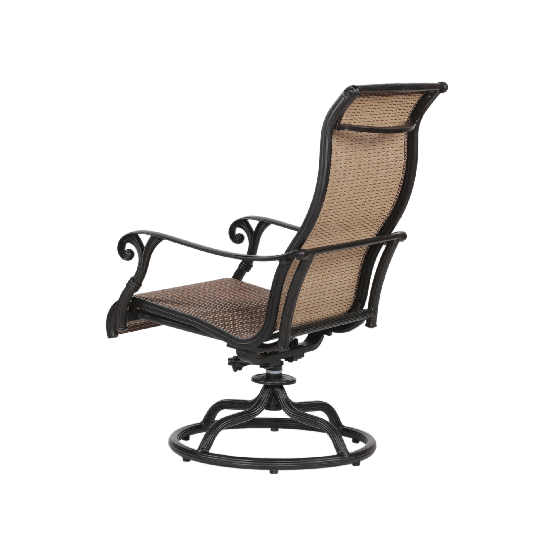 Patio Outdoor Sling Swivel Rocker With Aluminum Frame, All-Weather Furniture (Set of 2) - Bronze - Image 7