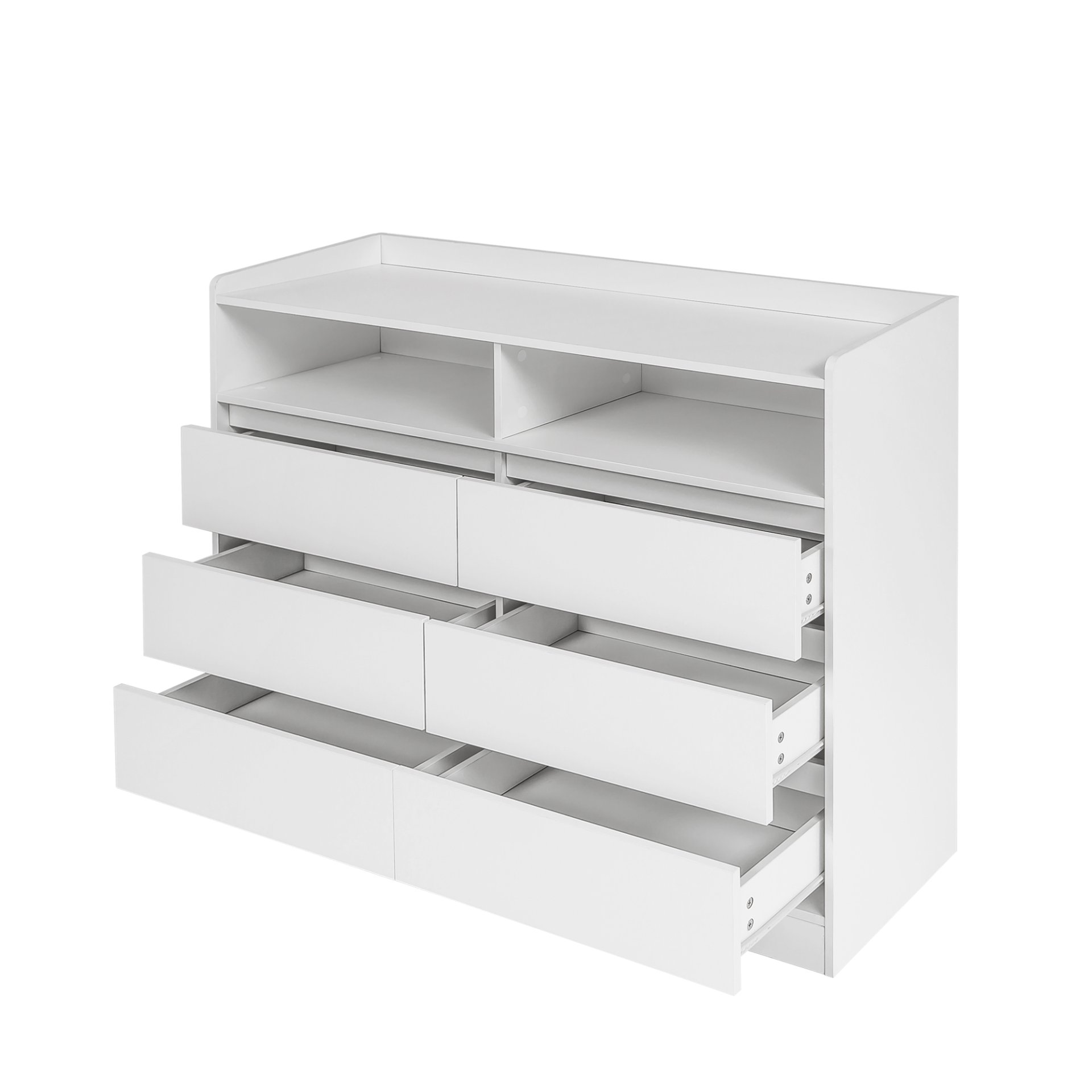 6 Drawer Dresser For Bedroom With LED Lights, Sturdy Frame - White - Image 16