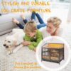 Multi Function Dog Crates With Storage, Double Doors, Indoor Dog Crate - Black Brown - Image 5