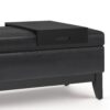 Oregon - Storage Ottoman Bench With Tray - Distressed Black - Image 5