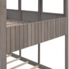 Full Over Full Bunk Bed With Roof, Window, Guardrail, Ladder - Antique Gray - Image 6