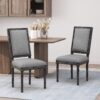 French Country Style Dining Chair Set With Upholstered Seats And Weathered - Gray - Image 5