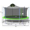 Trampoline For Adults & Kids With Basketball Hoop, Outdoor Trampolines With Ladder And Safety Enclosure Net For Kids And Adults - Green / Blue - Image 10
