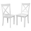 5 Pieces Dining Table And Chairs Set For 4 Persons, Kitchen Room Solid Wood Table With 4 Chairs - White - Image 17