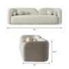 Donna - Japandi Style Boucle Sofa - Cream / Ivory - Image 3