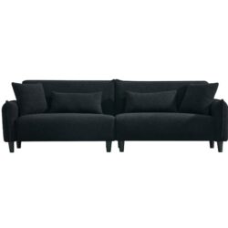 Modern Teddy Velvet Sofa, Comfort And Style For Living Spaces - Black