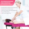 Massage Table Portable Massage Bed Lash Bed & Carrying Case Spa Table Height Adjustable, Salon Bed Face Cradle Bed - Rose - Image 3