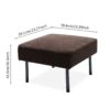 Modern L Shaped 3 Seater Polyester Fabric Sofa With Ottoman, Upholstered Couch For Small Spaces - Brown - Image 5