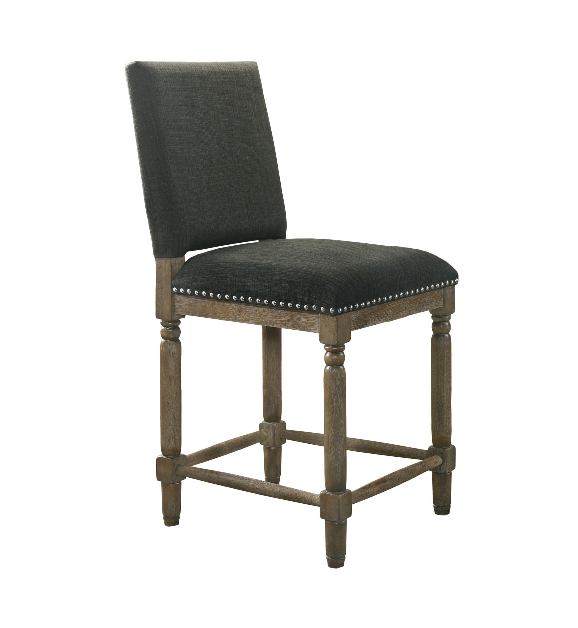 Everton - Fabric Counter Height Chair With Nailhead Trim - Gray - Image 2