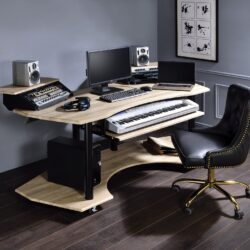 Eleazar - Music Recording Studio Desk Wood - Oak