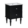 Bathroom Vanity Cabinet With Ceramic Sink Combo Set, Frame Modern Bathroom Storage Cabinet With 2 Drawers - Black - Image 12