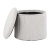 Lindsey - Contemporary / Glam Folding Storage Ottoman - Cream - Image 2