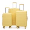 Set 3 Pieces 20" / 24" / 28" Abs Spinner Wheel Luggage, Matching Color, With Combination Lock - Yellow - Image 20