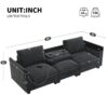 Sectional With Bluetooth Speaker Comfy Cloud Couch Set With Drop Down Table Cup Holders, USB Charger Storage Armrest Wide Seat Sofa - Dark Gray - Image 15