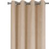 2 Pieces Set, Curtain Panel, Room Darkening, Grommet, Micro Suede, Contemporary & Modern - Brown - Image 2