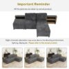 Versatile Sofa Bed Modular Sofa Free Combined Sofa With 2 Storage Racks - Dark Gray - Image 8