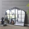 Classic Design Large Arch Mirror And Baroque Inspired Frame For Living Room Bathrrom Enterway Console - Black - Image 7