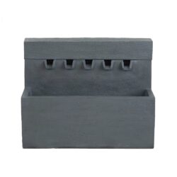 Decorative Fountain With Rectangle Design, With Light And Pump, For Indoor And Outdoor - Gray