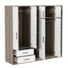 6 Door Wardrobe With Shelves And Drawers - Natural - Image 6
